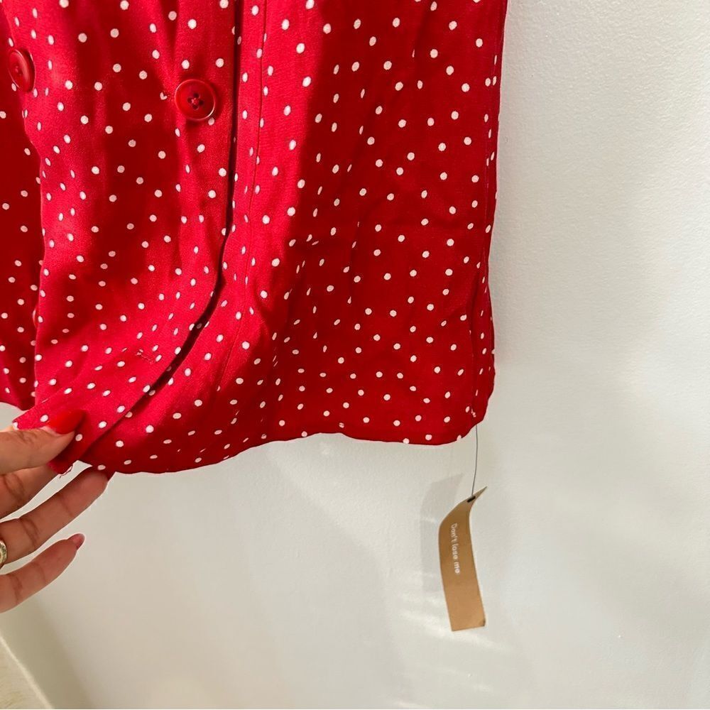 Reformation Leith Mini Dress Ditty Red Polka Dot - Picture 7 of 8